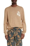 ISABEL MARANT EVANS LOGO COTTON & WOOL CREWNECK SWEATER