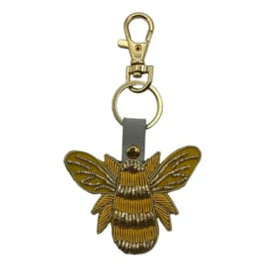 Sixton London Golden Bee Keyring In Brown
