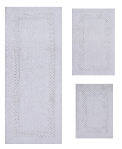 Home Weavers Classy Bathmat Rugs 3 Piece Set In White