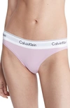 Calvin Klein Modern Logo Thong In Pale Orchid