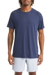 Alo Yoga Conquer Crewneck Short Sleeve Tee Navy Xxl In Navy