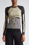 Miaou Green Crewneck Long Sleeve T-shirt In Chemises In Vert