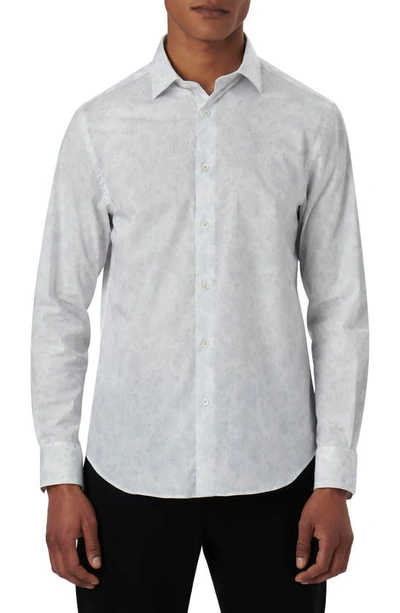 Bugatchi Men's Shaped Tonal-print Sport Shirt In White