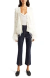 Cinq À Sept Cinq A Sept Vida Feather Cardigan In Ivory