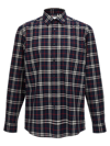 Burberry Plaid Check Shirt With Chest Pocket In Blue