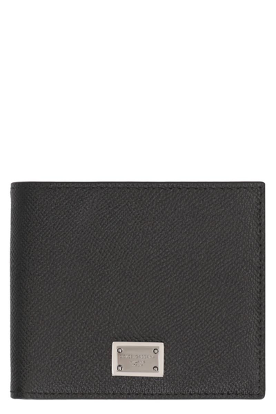 DOLCE & GABBANA DOLCE & GABBANA LEATHER FLAP-OVER WALLET