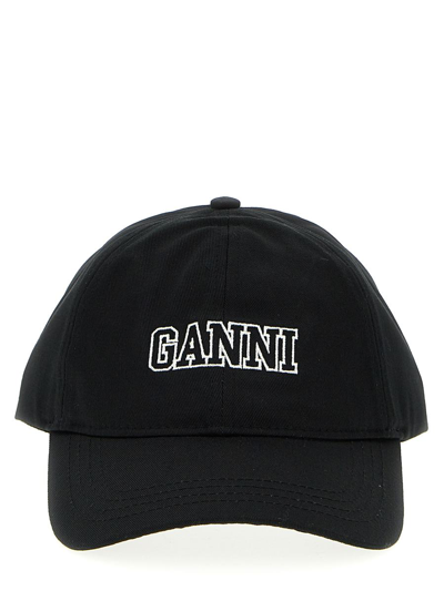 Ganni Logo Cap In Black