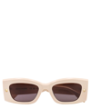 Alexander Mcqueen Spike Studs Rectangular Sunglasses In White