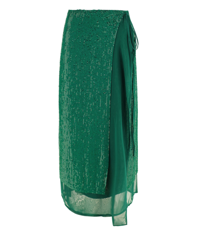 P.a.r.o.s.h Skirt In Verde Bottiglia