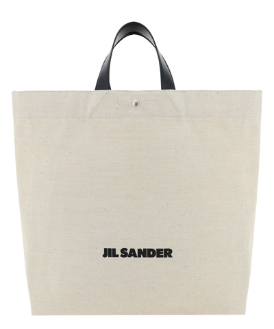 Jil Sander Large Book Handbag In White