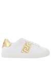Versace White Leather Greca Sneakers In White