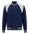 Alexander Mcqueen Panelled Wool And Mohair-blend Bomber Jacket In Blue