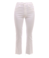 Mother The Hustler Ankle Fray Trouser In White