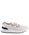 Brunello Cucinelli Perforated-detail Low-top Sneakers In Beige