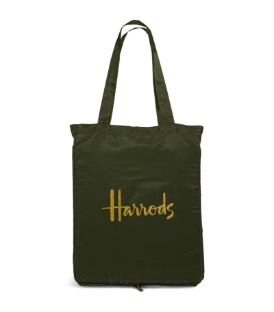 Harrods Recycled Logo Pocket Shopper Bag In Green