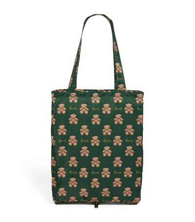 Harrods Recycled Jacob Bear Pocket Shopper Bag In Green
