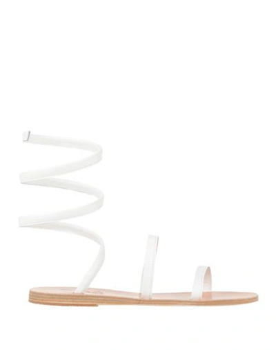 Ancient Greek Sandals Woman Sandals White Size 9 Soft Leather