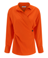 Ferragamo Shirt With Asymmetrical Closure Orange Women In Orange