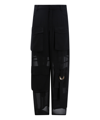 Pinko Black Cargo Pants In Semi-sheer Fabric Woman In Black
