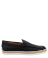 Tod's Suede Slip-on With Rafia Insert In Black
