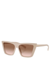 Prada Womens Tan Pr 21zs Branded-arm Butterfly-frame Acetate Sunglasses In Crl