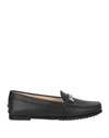 Tod's Woman Loafers Black Size 4.5 Calfskin