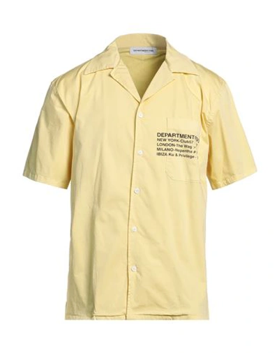 Department 5 Man Shirt Yellow Size 16 ½ Cotton, Elastane