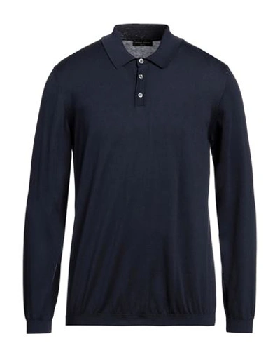 Roberto Collina Man Sweater Navy Blue Size 40 Cotton