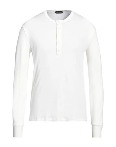 Tom Ford Man T-shirt Ivory Size 44 Cotton, Modal In White