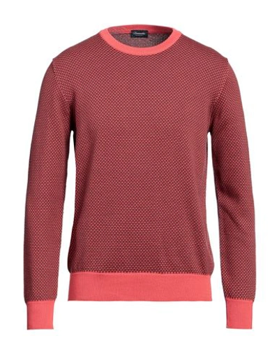 Drumohr Man Sweater Tomato Red Size 38 Cotton