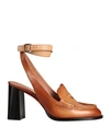 Santoni Woman Pumps Camel Size 11 Soft Leather In Beige