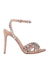 Anna F . Woman Sandals Blush Size 9 Soft Leather In Pink