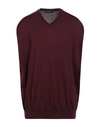 Drumohr Man Sweater Burgundy Size 38 Merino Wool In Red