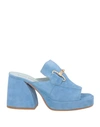 Poesie Veneziane Woman Sandals Pastel Blue Size 7 Soft Leather
