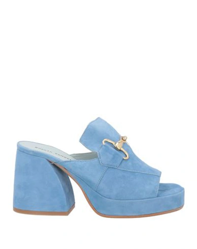 Poesie Veneziane Woman Sandals Pastel Blue Size 7 Soft Leather
