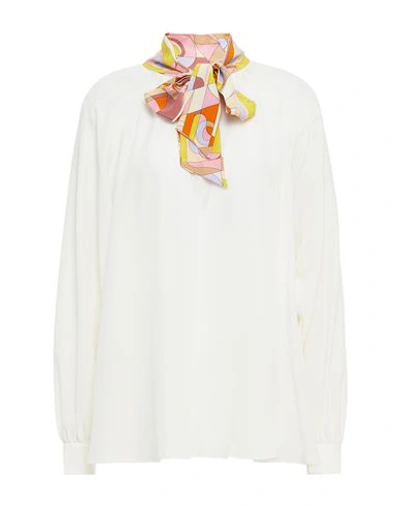 Emilio Pucci Woman Top Ivory Size 0 Silk In White