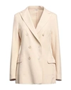 Eleventy Woman Blazer Cream Size 4 Cotton, Polyamide, Elastane, Linen In White