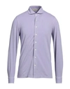 Gran Sasso Man Shirt Lilac Size 38 Cotton In Purple
