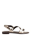 Hadel Woman Sandals Silver Size 9 Soft Leather