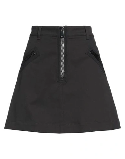 Moncler Woman Mini Skirt Black Size 6 Cotton, Elastane