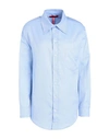 Max & Co . Adr De-coated Woman Shirt Light Blue Size 10 Cotton