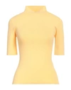 Sportmax Woman Turtleneck Apricot Size M Viscose, Polyester In Orange