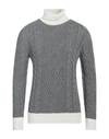 Mqj Man Turtleneck Grey Size 40 Polyamide, Wool, Viscose, Cashmere