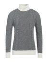 Mqj Man Turtleneck Grey Size 38 Polyamide, Wool, Viscose, Cashmere