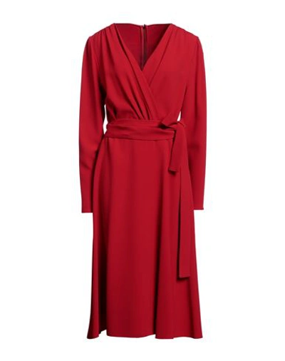 Dolce & Gabbana Woman Midi Dress Red Size 14 Viscose, Acetate, Elastane In Red