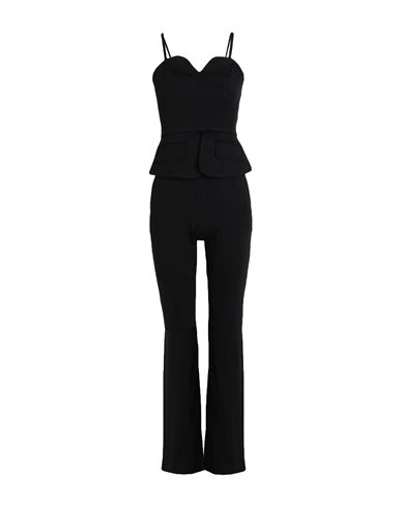 KARL LAGERFELD KARL LAGERFELD WOMAN JUMPSUIT BLACK SIZE 8 VISCOSE, POLYAMIDE, ELASTANE