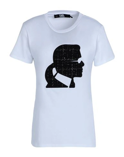 Karl Lagerfeld Woman T-shirt White Size L Organic Cotton