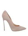 Casadei Woman Pumps Dove Grey Size 6.5 Soft Leather