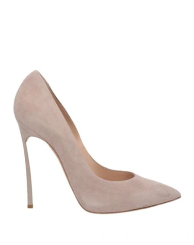 Casadei Woman Pumps Dove Grey Size 6.5 Soft Leather In Grey