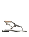 HADEL HADEL WOMAN THONG SANDAL SILVER SIZE 8 SOFT LEATHER